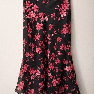 Ricki's Black and Pink Floral Maxi Skirt